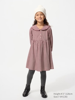 GIRLS Checked Long Sleeve Dress