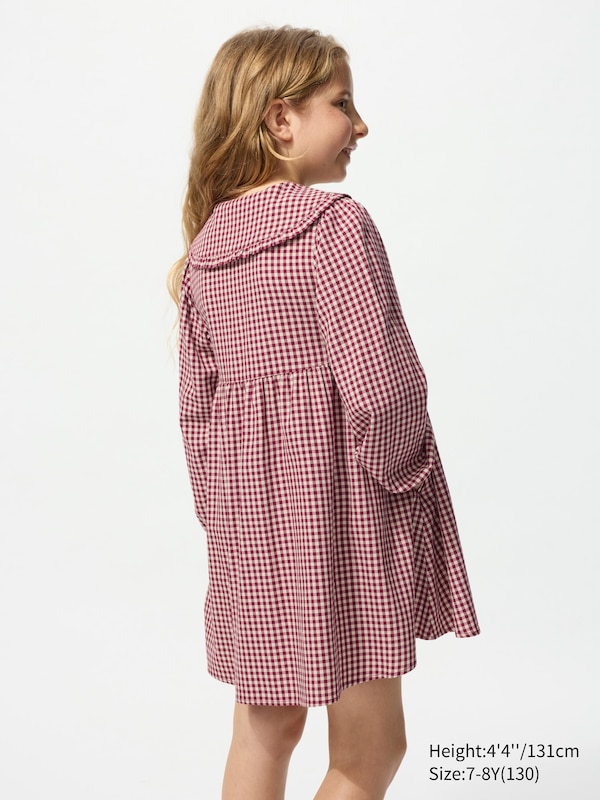 GIRLS Checked Long Sleeve Dress