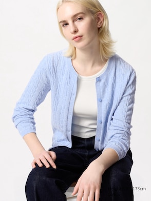 CABLE CREW NECK CARDIGAN