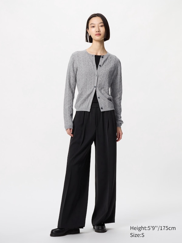 Cable Crew Neck Cardigan