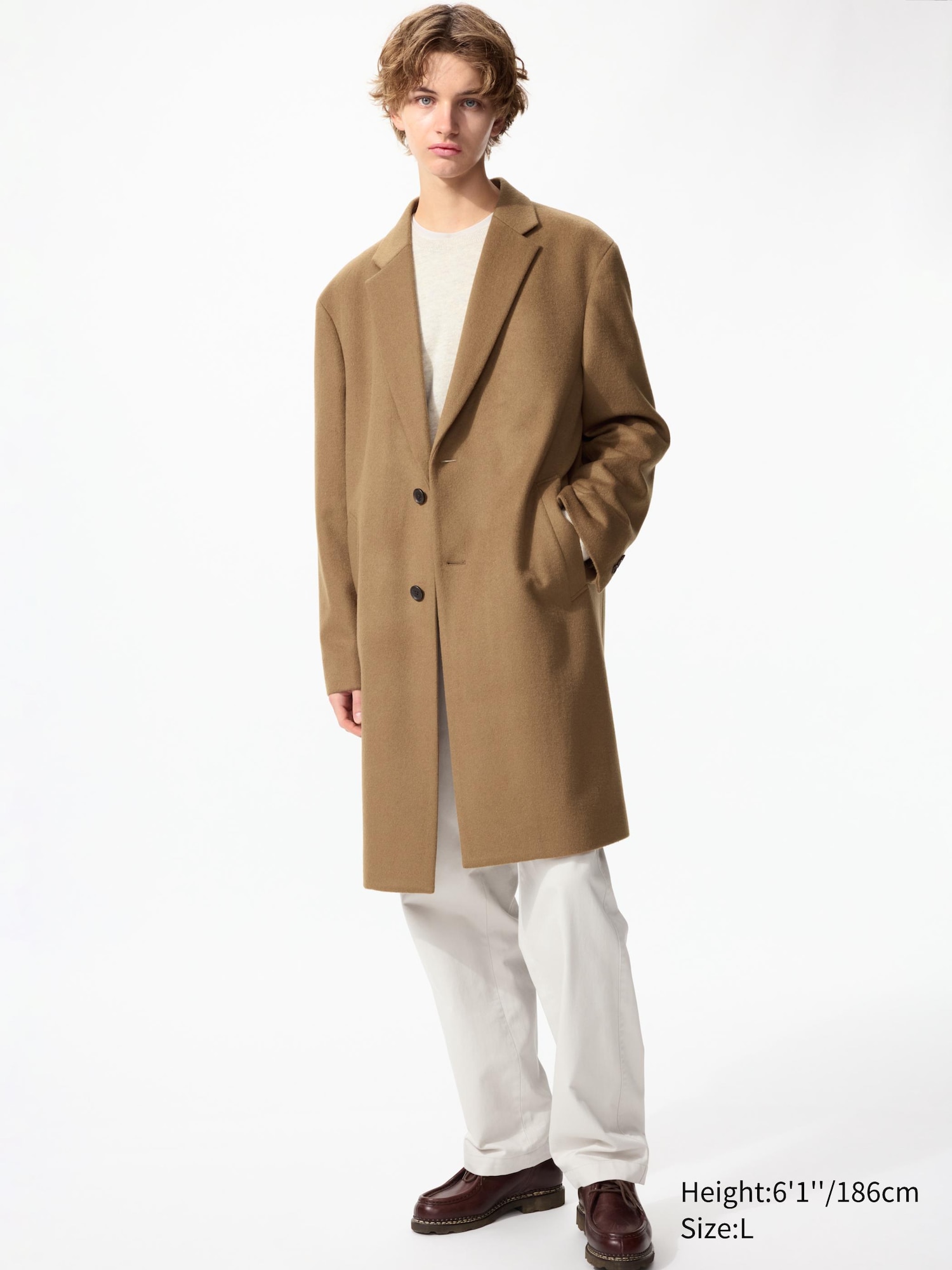Men's Wool Cashmere Chesterfield Coat | UNIQLO AU