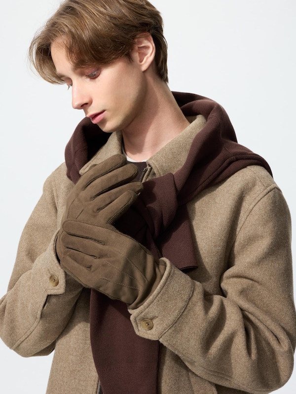 HEATTECH Lined Gloves Faux Suede