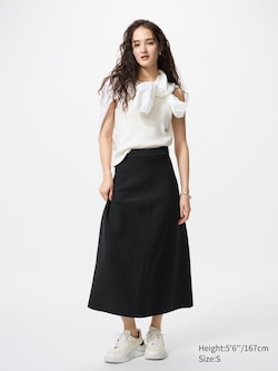 Washable Milano Ribbed Flare Skirt