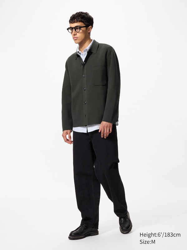 Milano Ribbed Shirt Collar Cardigan