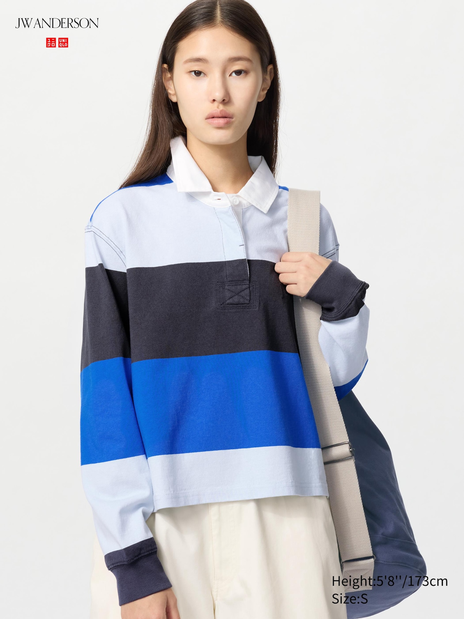 Women's UNIQLO and JW ANDERSON Boxy Rugger Polo Shirt Long Sleeve