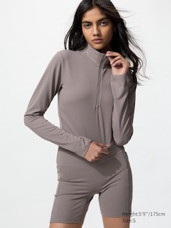 AIRism Soft Half-Zip Long Sleeve T-Shirt