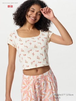 PRINCESSE tam.tam Pointelle Square Neck T-Shirt