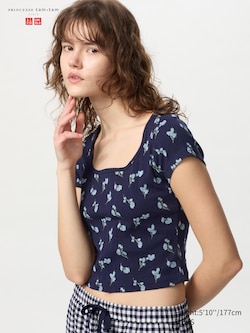 PRINCESSE tam.tam Pointelle Square Neck T-Shirt