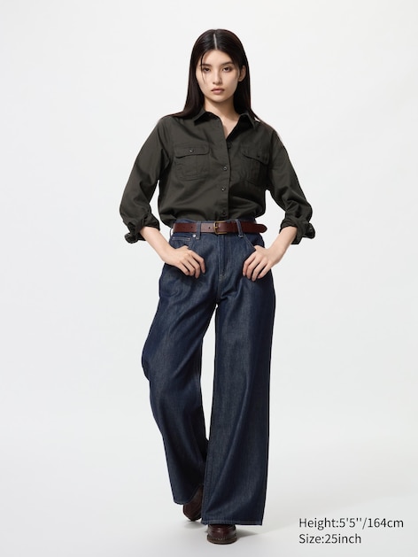 Drapey Wide Flared Jeans