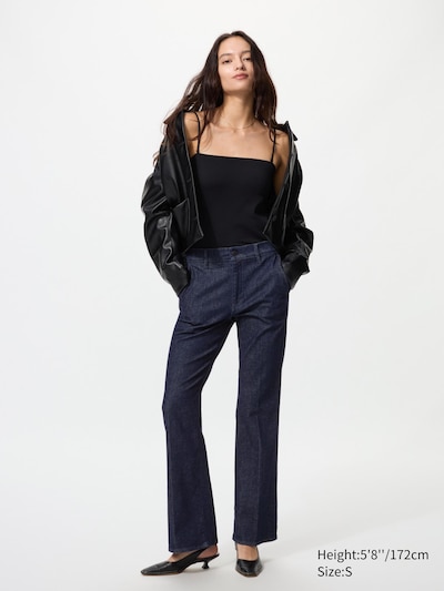 Denim Wide Straight Cargo Pants