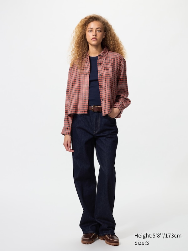 Flannel Boxy Long Sleeve Shirt