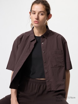 Nylon Boxy Half Sleeve Short Shirt