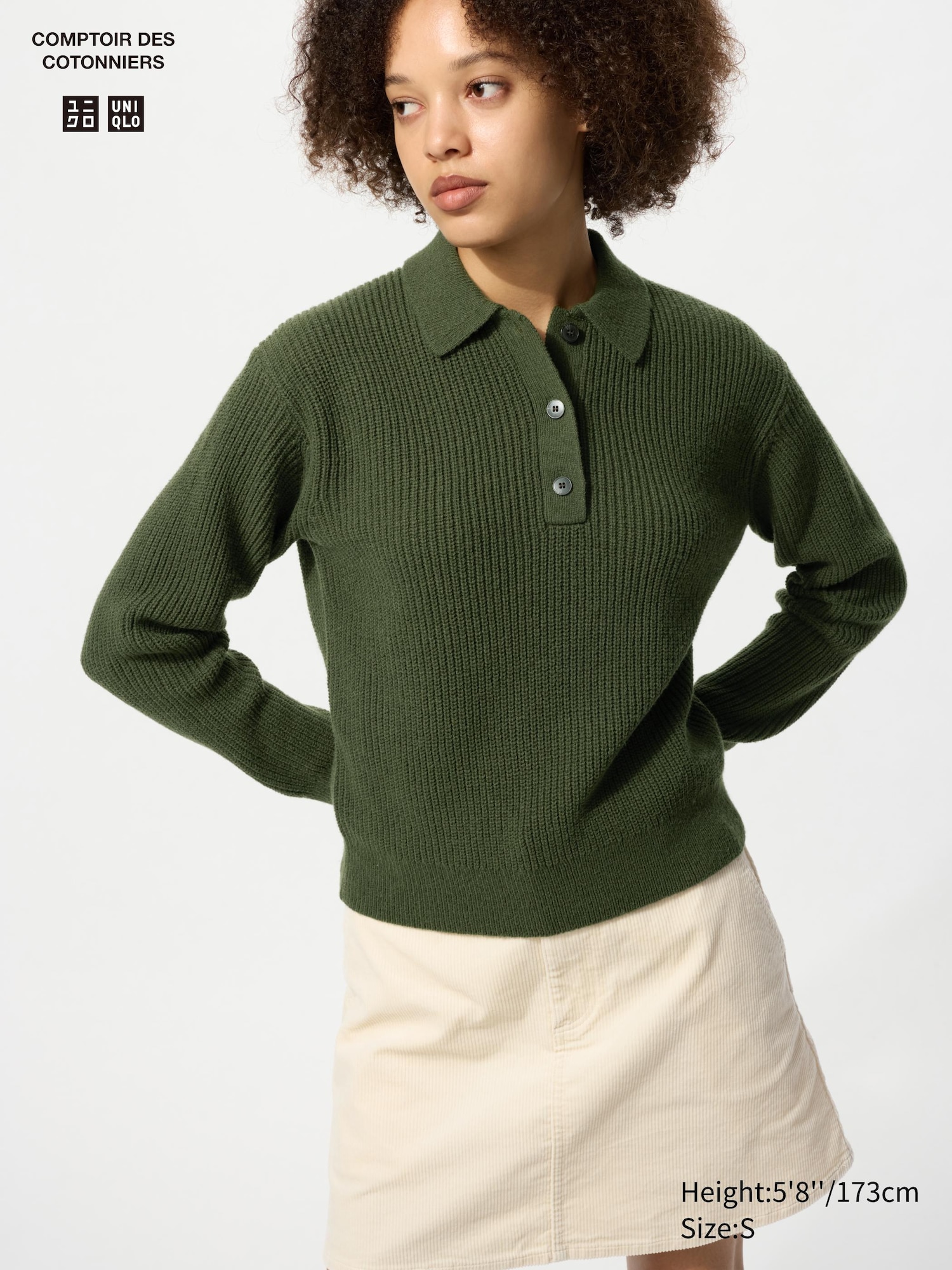 COMPTOIR DES COTONNIERS Wool Blend Polo Sweater