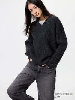 Fluffy V Neck Sweater