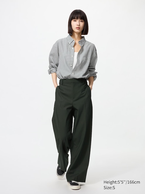 Leg Pants Uniqlo Ladies Trousers WOMEN'S SMART WIDE PANTS UNIQLO AU
