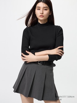 Ribbed High Neck Long Sleeve T-Shirt