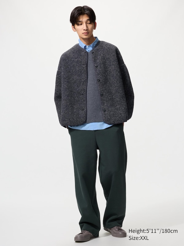 Pile Lined Fleece Relaxed Silhouette Cardigan