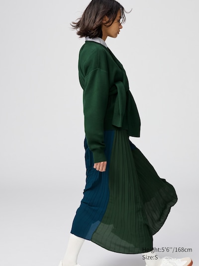 Pleated Long Skirt (Colour Block)