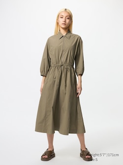 Nylon 3/4 Sleeve Dress