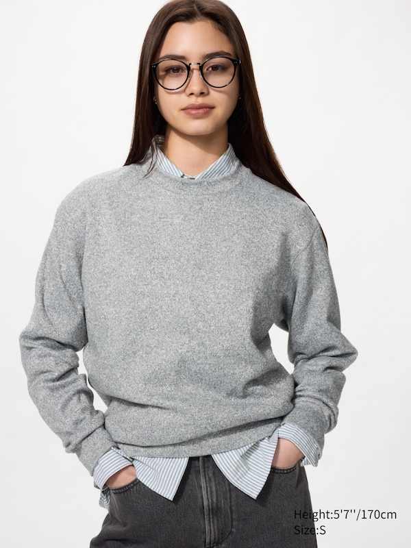 Soft Knitted Fleece Crew Neck T-Shirt