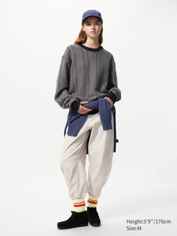 UNIQLO and JW ANDERSON 100% Lambswool Herringbone Crew Neck Sweater