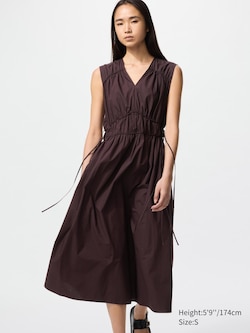 Cotton Gathered Dress Sleeveless