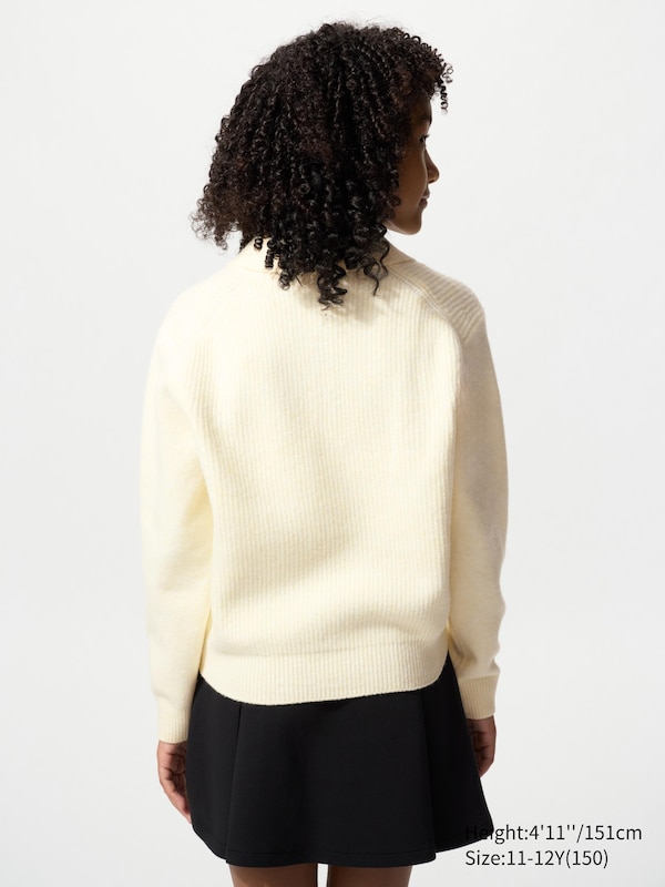 GIRLS Souffle Yarn Polo Sweater