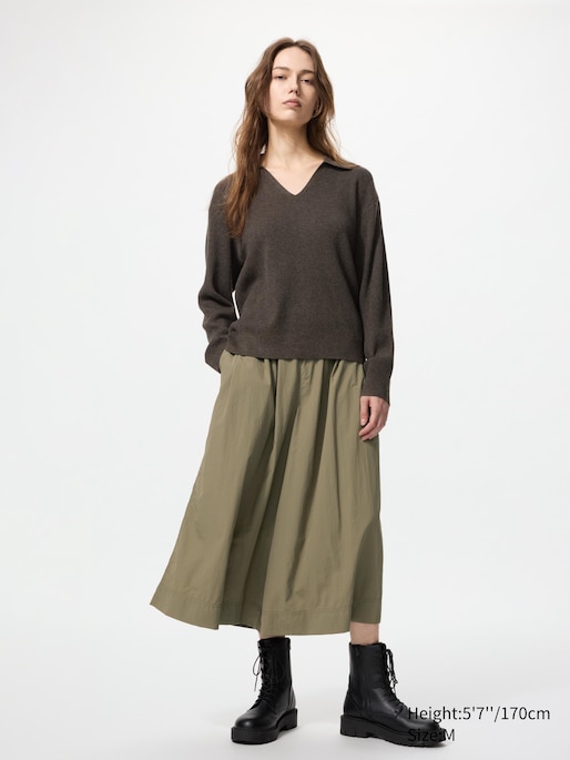 Washable Knit Ribbed Polo Sweater
