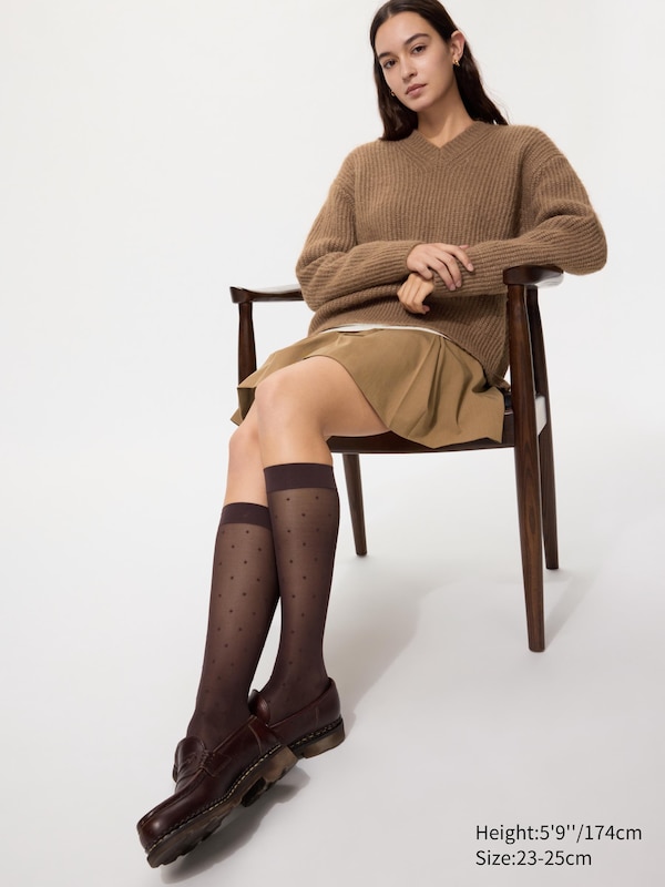 Regular Socks 2 Pairs Knee High Sheer