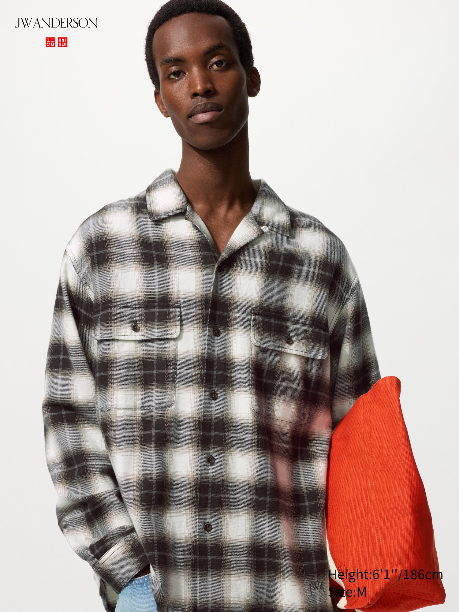 UNIQLO and JW ANDERSON Brushed Cotton Open Collar Oversized Shirt