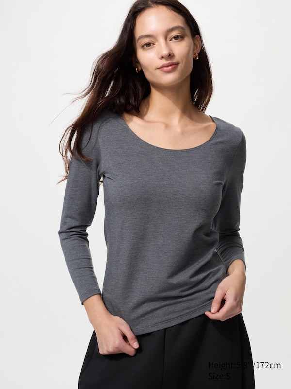 WOMEN HEATTECH EXTRA WARM SCOOP NECK T-SHIRT