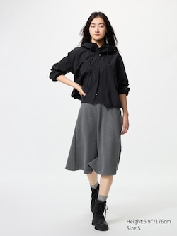 Brushed Jersey Midi Flare Skirt