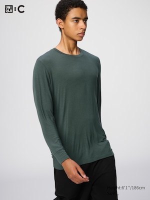 UNIQLO : C HEATTECH EXTRA WARM Cashmere Blend Crew Neck Long Sleeve T-Shirt