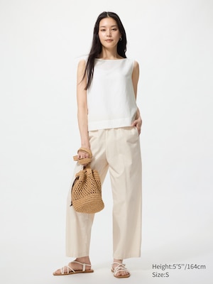 Cotton Relaxed Ankle Pants