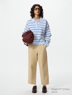 Cotton Relaxed Ankle Pants