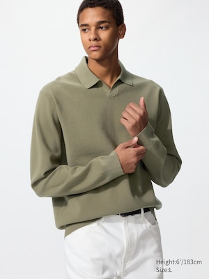 Washable Milano Ribbed Skipper Polo Sweater