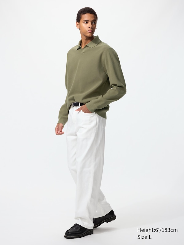 Washable Milano Ribbed Skipper Polo Sweater