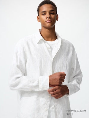 Premium Linen Striped Long Sleeve Shirt