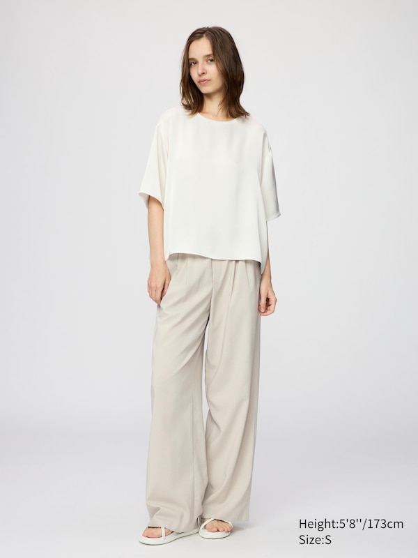 UNIQLO : C Satin Blouse Half Sleeve