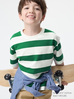 AIRism Cotton Crew Neck T-Shirt (Striped)