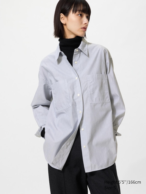 Cotton Oversized Long Sleeve Shirt
