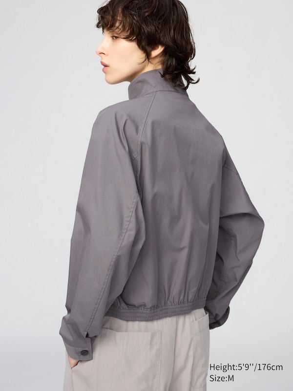 Cotton Blend Zip Up Blouson