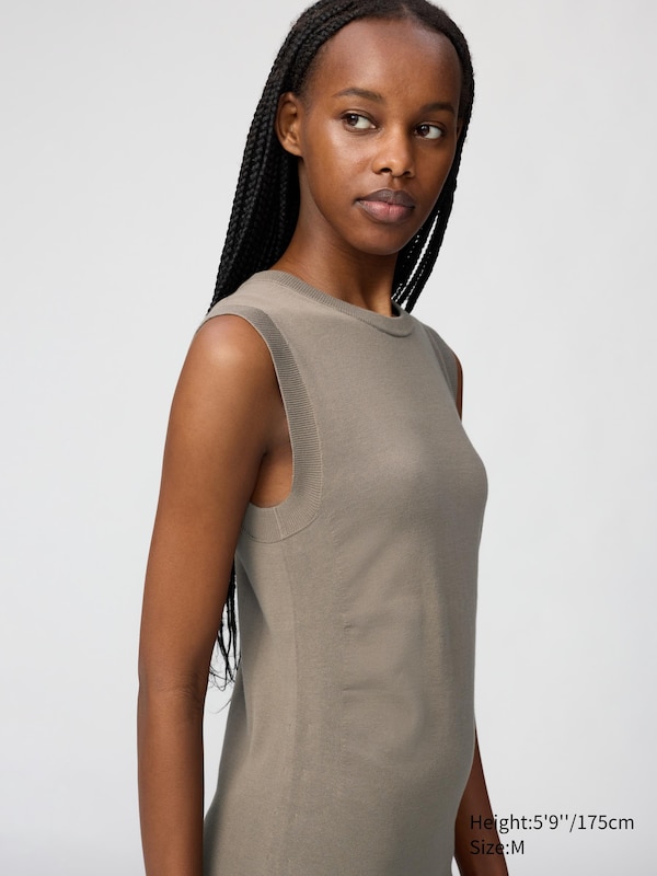 3D Cotton Knit Dress Sleeveless