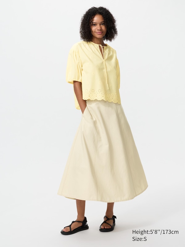 UNIQLO and COMPTOIR DES COTONNIERS Embroidery Blouse Half Sleeve