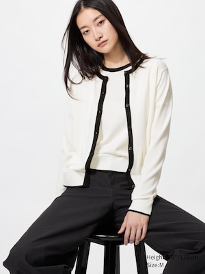 Crew Neck Cardigan (Colour Block)