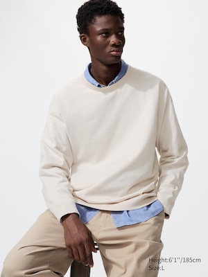 Washable Cotton Blend Crew Neck Sweater