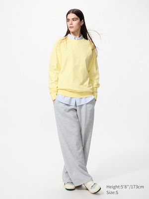 Washable Cotton Blend Crew Neck Sweater