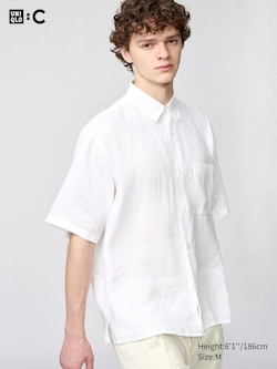 UNIQLO : C Premium Linen Oversized Shirt Short Sleeve