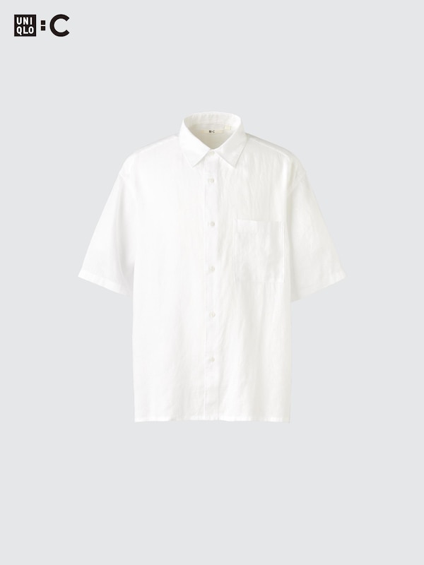 UNIQLO : C Premium Linen Oversized Shirt Short Sleeve