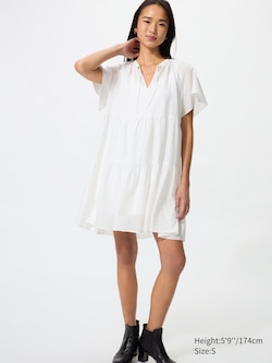 Tiered Short Sleeve Mini Dress